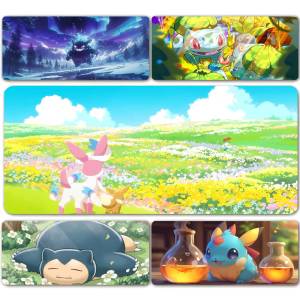 Bandai | Pokemon Leafeon Gaming Mouse Pad Large Desk Mat 2MM Stitched Edge Non Slip Rubber Base Keyboard Pad Office Laptop Table Decor