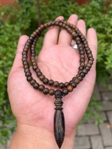 Kalung Tasbih Kayu Galih Johar 99 Butir Model Liontin