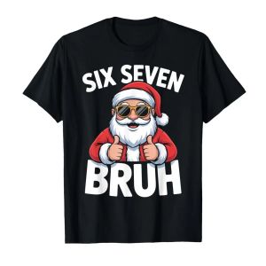 Funny Meme Tee Vintage Y2k T-shirt 67 Meme Christmas Santa Claus Funny Six Seven for Men Women Cotton T Shirts Short Sleeve