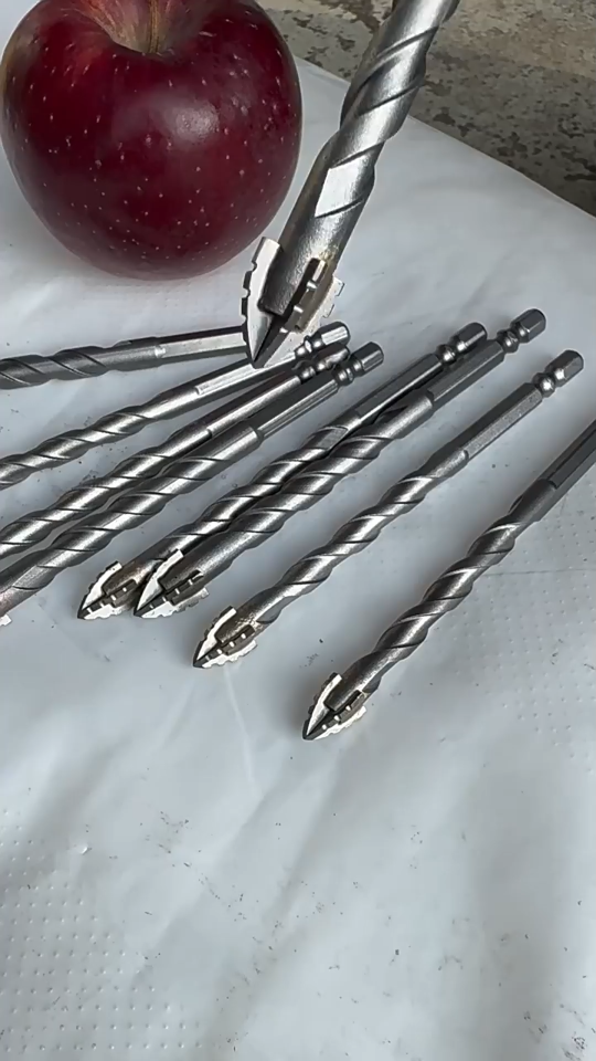 7PCS Four-Edged Serrated Eccentric Drill Bit Set High Hardness Hexagonal Simple Installation Multifunction Skewed Head Drill Bit Set