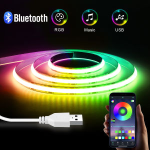 5V FCOB LED Strip Smart Light Control USB RGB Led Tape Ribbon Lamp 1/2/3/5M Lights Strip With IR Remote Control