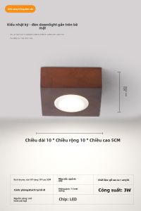 Đèn Trần LED Hình Chữ Nhật Bằng Gỗ Nguyên Khối Lắp Trần Nhà Hiện Đại Kiểu Nhật Bản Dùng Cho Phòng Khách Hành Lang Tường Nền