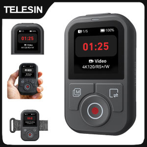 Telesin | TELESIN 60M Bluetooth Remote Control For DJI OSMO Action 6 5pro 4 OSMO 360 With Wrist Strap Screen Display For DJI Action 4 5 6