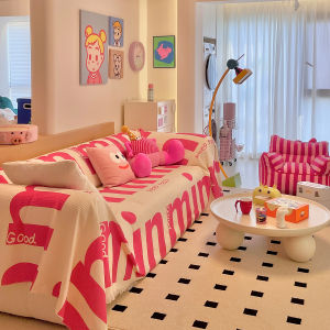 Dopamine Cover High Quality Sofa Cover Cloth Sofa Cover Pink Sofa Cover Ins Sofa Towel Sofa Slipcover Sofa Cushion Small