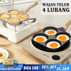Frypan Wajan Cetakan Telur Pancake 4 Lubang Marble Anti Lengket - Dapoer Modern