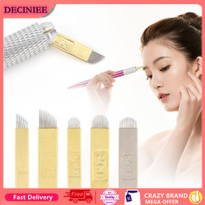 DECINIEE 10/50/100pcs 0.25mm Microblading Needles for TattooLamina Tebori 12 14 19 Flex Blades U Shape Permanent Makeup Blade