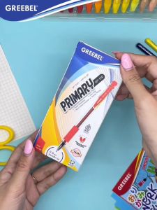 GREEBEL Pulpen Gel / GP-510 PRIMARY 0.5 RED 12 PCS / Pulpen Gel Pena Bolpen Bolpoin Gel
