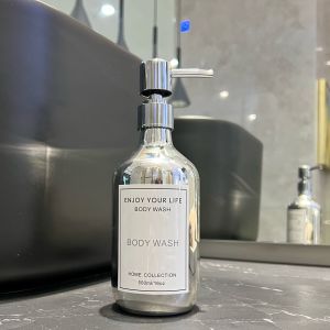 Commercially Used Pressurized Electroplated 500ml Shampoo Bath Gel Dispenser Bottle for Hotel Homestay Bathhouse Liquid Soap Empty Bottle