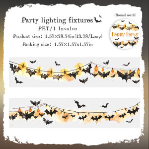 40mm * 2m Retro Halloween Party PET Stickers Creative Handbook Collage Decoration DIY Scrapbook Material Masking Tape