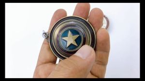Móc khóa mô hình khiên Captain America | Xoay 360 độ | Sản phẩm chất lượng cho FC quà tặng