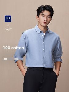 Pure Cotton Oxford Cloth Jacket Style White Shirt Casual Commute Mens Top Business Gentleman Standard Fit Long Sleeve Shirt