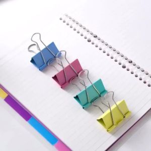 40Pcs 19mm Office Stationery Color Long Tail Clip Metal Stainless Steel Document Multi-functional Color Long Tail Ticket Clip