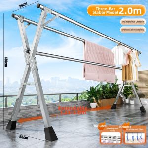 WEVOLA | Portable Adjustable Stainless Steel Clothes Drying Rack