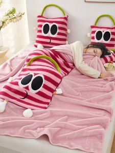 Dopamine Multi-Functional Fashionable Pillow Blanket Two-In-One Car Sofa Cover Blanket Office Nap Portable Square Plush Cushion