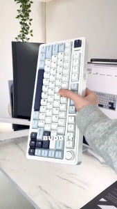 AULA F75 Gaming Keyboard 75% Layout with RGB Lighting Tri-Mode Connectivity and Hot-Swap Feature