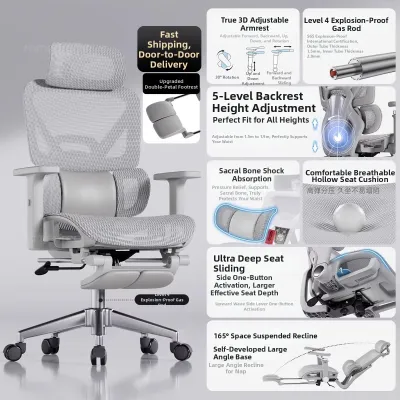 SAMEDREAM | Ergonomic Comfortable Lumbar Support Computer Chair Reclining