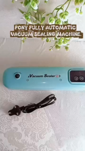 【FREE 50 Bags】PONY Vacuum Sealer Machine 62KPa Automatic Dry Wet Food Sealer Household Food Packaging Sealing Machine Keep Fresh Kitchen Food Storage Packer