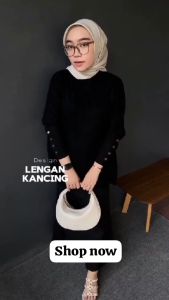 Baju Atasan Wanita Batwing Bahan Knit Rib / Blouse Wanita Batwing Lengan Panjang