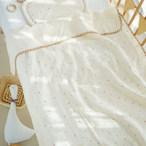 HIPPOLAND ULTRA Selimut Bayi Bamboo Bubble 100x110cm / Selimut Bayi Korea Minky Stitches Cotton Dot Muslin Jepang Bamboo / Newborn Infant 451