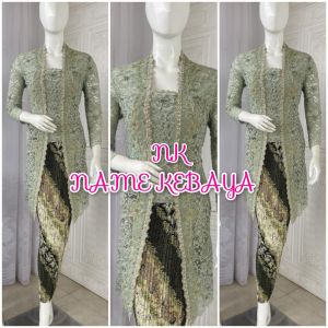 set kebaya pesta kebaya tunik ibu hajat kebaya wisuda moderan + rok plisket