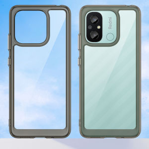 Xiaomi Redmi 12R/12C 4G 5G Vỏ Trong Suốt Chống Sốc Khung Màu Trong Suốt Vỏ Điện Thoại Chống Trầy Xước Mặt Sau Bằng Silicon Mềm Bền