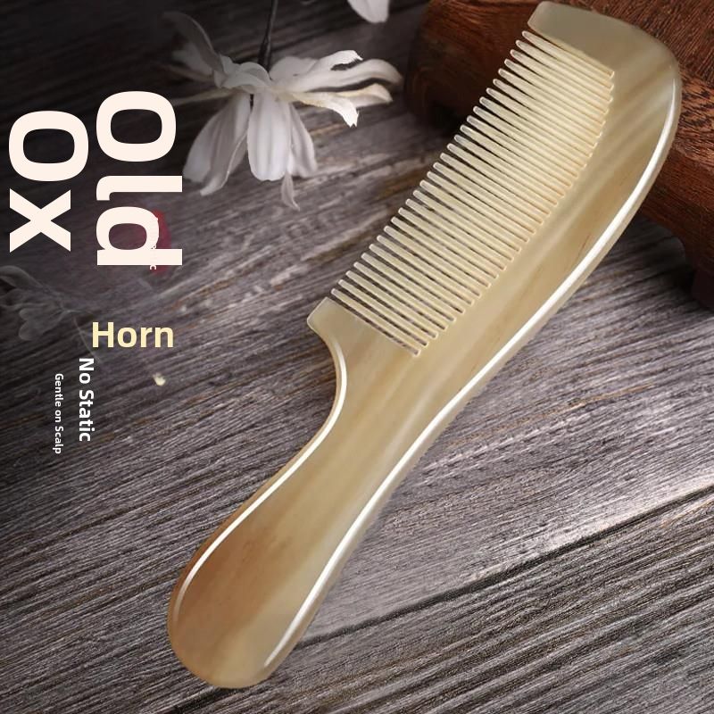 PAMPAS High-Grade Buffalo Horn Comb, Natural Anti-Static Hair Grooming Tool
_voghion.com