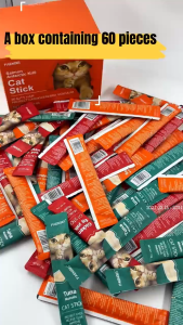 【SG Stock】60PCS/120PCS  Cat Treat 15g  FAENBEI Wet Cat Food Cat Snack Cat Stick Pouch (Chicken Egg Yolk /Tuna Mussels /Salmon Krill )Helps To Rehydrate Full Of Nutrition Delicious Good For Picky Eaters