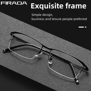 FIRADA New Fashion Half-frames Eyewear Mens Retro Square Eyeglasses Myopia Optical Prescription Glasses Frame For Men Z17003