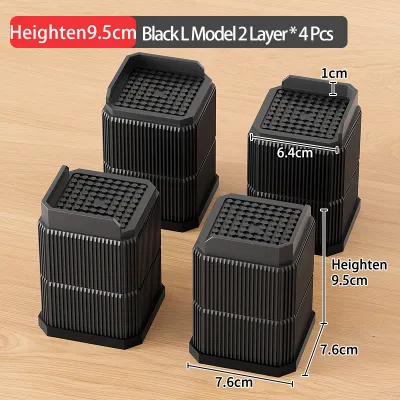 Adjustable-Height Square Furniture Risers: High Load-Bearing Triple Anti-Slip Ideal For Sofa Table And Chair Leg Protection