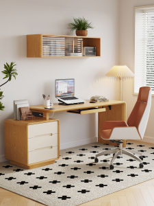 Scandinavian Style Solid Wood Extendable Corner Desk