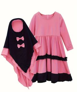 Jessica maxi dress with hijab set for kids age 4-5yrs old
