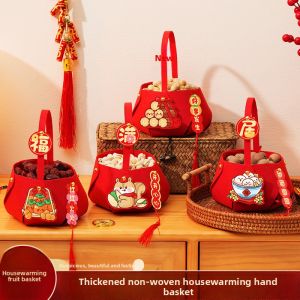 MONLEYTA | New Home Decoration Fruit Basket Housewarming Ceremony Special Handheld Dry Fruit Basket Display Piece Moving Celebration