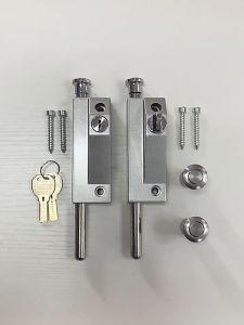 Wooden Door Floor Lock Spring Bolt Lock Rotary Button Type Aluminum Alloy Floor Bolt Lock
