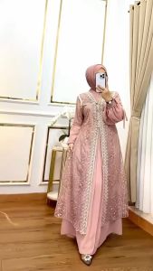COD Naura Dress Ceruty Babydol Brokat Renda Gamis Wanita Terbaru 2024 Viral Kekinian Dress Kondangan