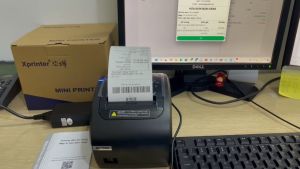 Máy in hóa đơn nhiệt K80 Xprinter XP-Q838L cổng USB + LAN in trên điện thoại và máy tính tự động cắt giấy