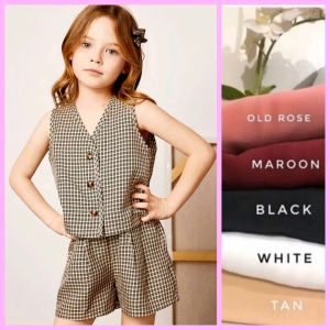 Casual Summer Wear: Andrea's Plain Color Girl Vest & Shorts Set Terno