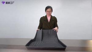 สำหรับเทสลา model3 แผ่นรองท้ายรถพิเศษสีดำกันน้ำสำหรับรถพิเศษ TPE แผ่นรองท้ายรถเดิม