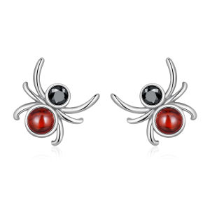 BAMOER Genuine 925 Sterling Silver Spider Earrings for women Fashion Jewelry Ear Studs Gift SCE1517