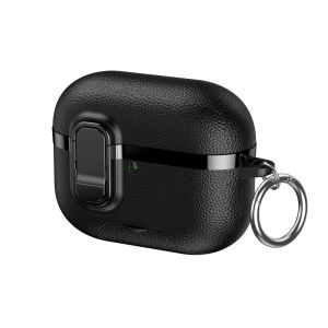 New Earphone Protective Cover For Airpods Pro 2 3 Case With Secure Lock Invisible Phone Stand Leather Texture Case For Airpods 4