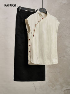 PAFUQI | Traditional Style Ink Wash Painting Buttons Blouse