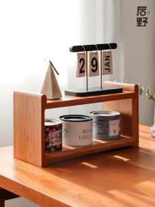 Cherry Wood Desktop Storage Rack Toast Display Stand Real Wood Miscellaneous Item Organizer Japanese Style Furniture