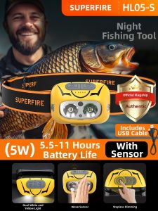 SUPERFIRE | Fishing Specific Bright Rechargeable Sensing Headlamp