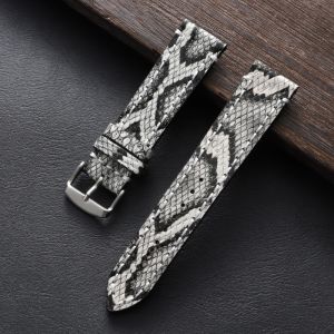 18mm 20mm 22mm Handmade Genuine Leather Watchband Embossed Snake Shark Skin Pattern Bracelet Vintage Cowhide Men Strap Wristbelt