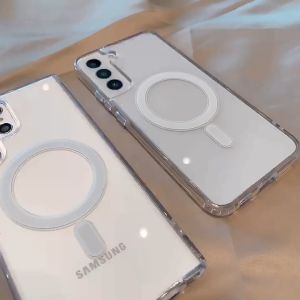 Ốp Lưng Samsung S23/ S23 Plus/ S23 Ultra/ S23 FE/ Galaxy S24/ S24 FE/ S24 Plus/ S24 Ultra/ S25/ S25 Plus/ S25 Ultra/ S22/ S22 Plus/ S22 Ultra/ Trong Suốt Từ Tính Sạc Không Dây Bảo Vệ Camera