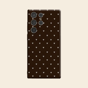 Brown Tiny Heart Print Luxury Fashion Full Lens Protective Case for Samsung Galaxy S26 S25 S24 A56 A36 Plus Ultra