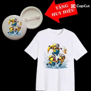 Áo thun bé trai bé gái mẫu Minion có size người lớnđủ màu sắc size từ 10kg đến 90kg -Tặng huy hiệu