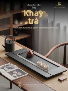 JIXIANSHENG | Khay Trà Đá Sét Thiên Nhiên Cao Cấp