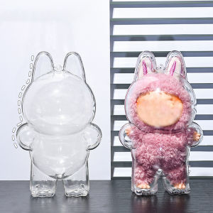 Clear Figure Display Case Organizer Box for La bubu Doll Protective Case La bubus Plush Toy Clear Cover