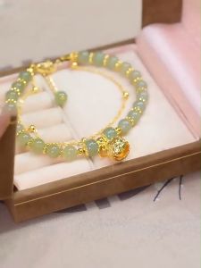 Pharaoh🎀Gelang Lonceng Mutiara Mode/Gelang Manik-manik Merek Fu/Perhiasan Desain Ceruk Sederhana COD