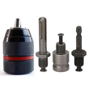 Self-Locking Metal Keyless Drill Chuck 10mm 13mm Quick Change Adapter 1/2" 3/8" UNF For Impact Driver & Electric Hammer